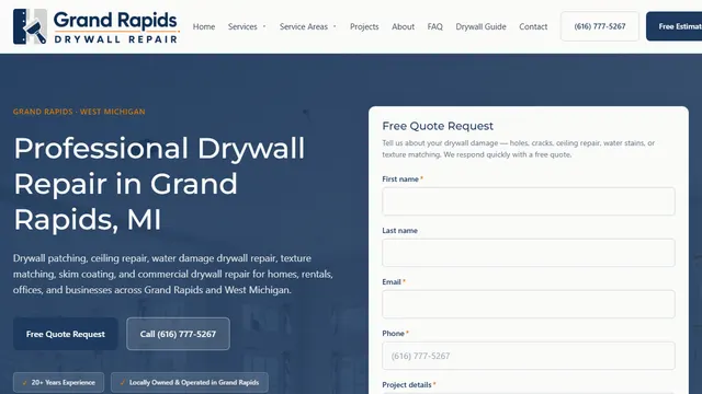 Drywall repair website example
