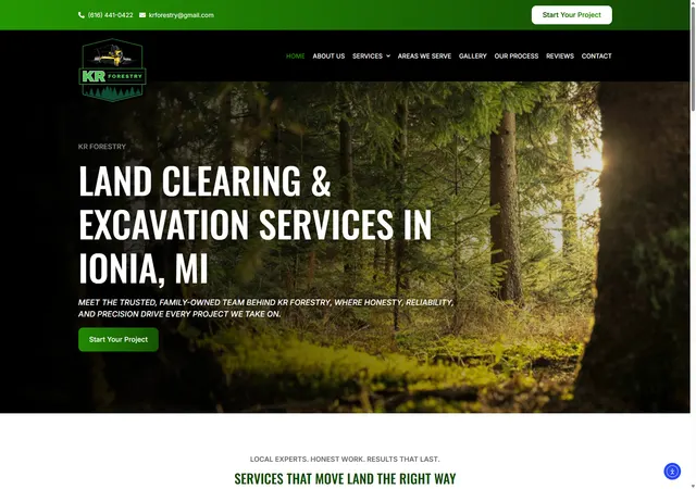 Land clearing and forestry website example